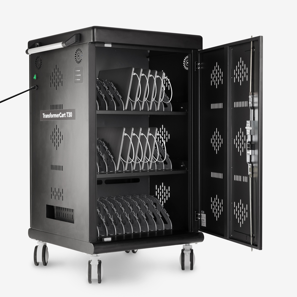 Laptop charging carts for 30 devices
